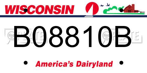 B08810B Wisconsin License Plate