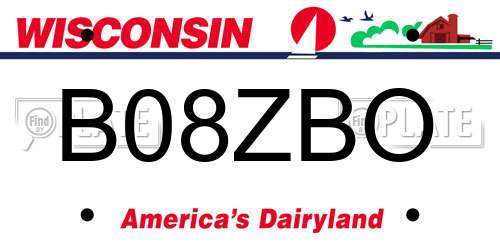 B08ZBO Wisconsin License Plate