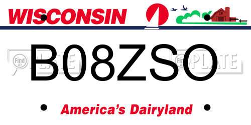 B08ZSO Wisconsin License Plate