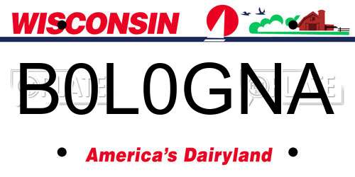 B0L0GNA Wisconsin License Plate