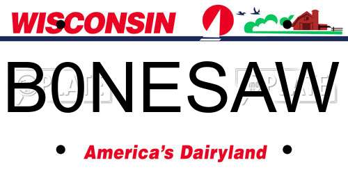 B0NESAW Wisconsin License Plate