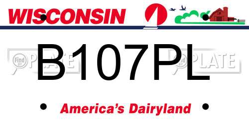 B107PL Wisconsin License Plate