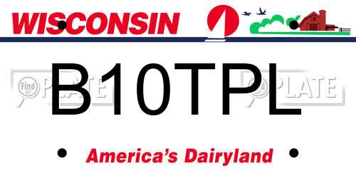 B10TPL Wisconsin License Plate