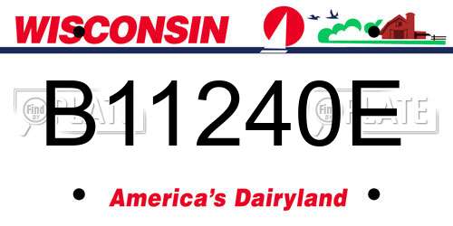 B11240E Wisconsin License Plate