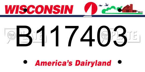 B117403 Wisconsin License Plate