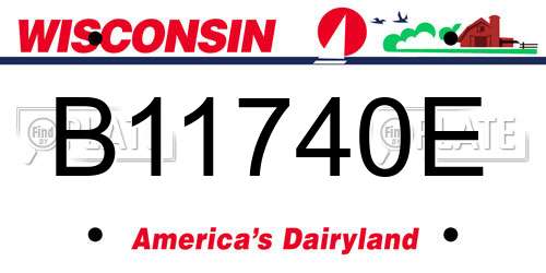 B11740E Wisconsin License Plate