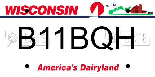 B11BQH Wisconsin License Plate