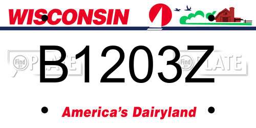 B1203Z Wisconsin License Plate