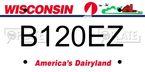 B120EZ Wisconsin License Plate