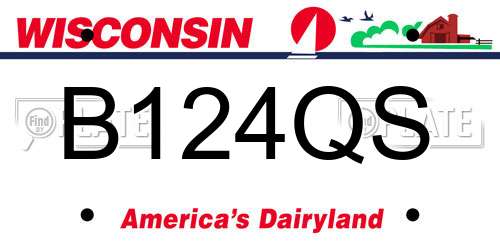B124QS Wisconsin License Plate
