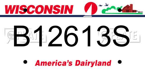 B12613S Wisconsin License Plate