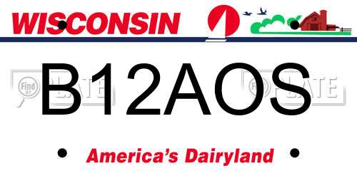 B12AOS Wisconsin License Plate