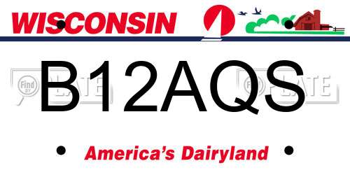 B12AQS Wisconsin License Plate