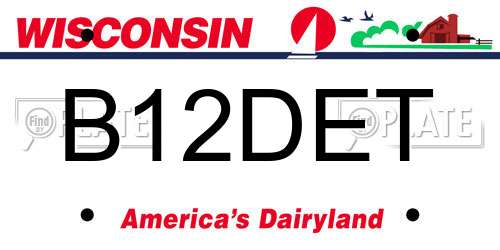 B12DET Wisconsin License Plate