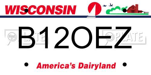 B12OEZ Wisconsin License Plate