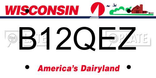 B12QEZ Wisconsin License Plate