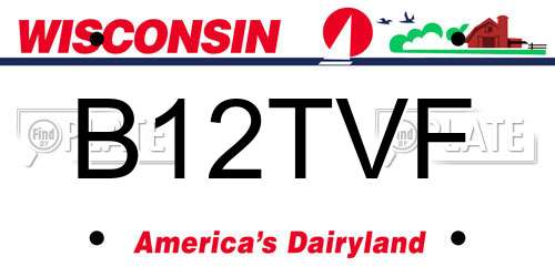 B12TVF Wisconsin License Plate