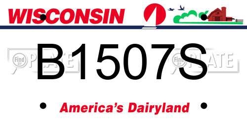 B1507S Wisconsin License Plate