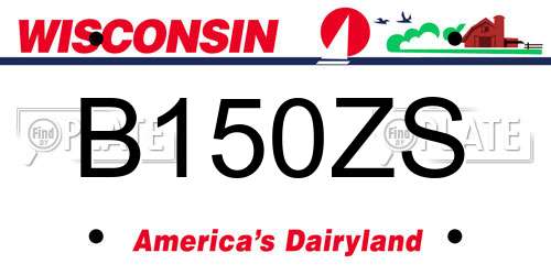 B150ZS Wisconsin License Plate
