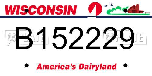 B152229 Wisconsin License Plate