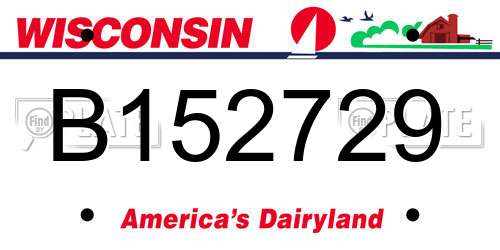 B152729 Wisconsin License Plate