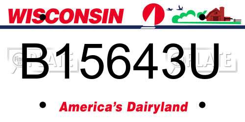 B15643U Wisconsin License Plate