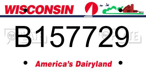 B157729 Wisconsin License Plate