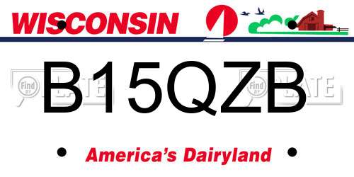 B15QZB Wisconsin License Plate