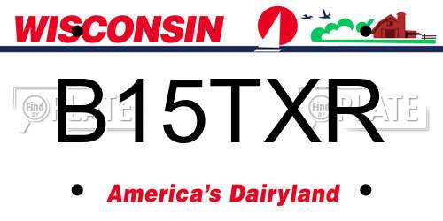 B15TXR Wisconsin License Plate