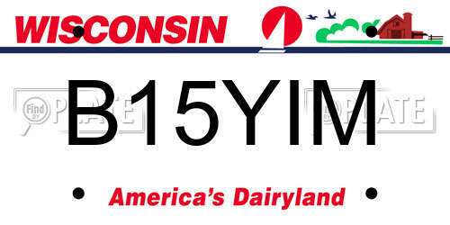 B15YIM Wisconsin License Plate