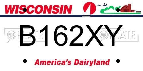 B162XY Wisconsin License Plate