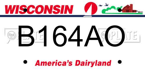 B164AO Wisconsin License Plate