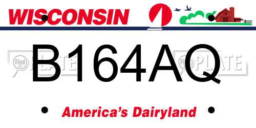 B164AQ Wisconsin License Plate