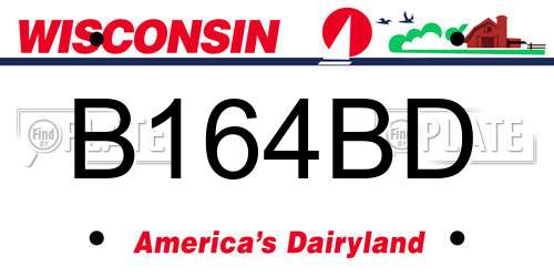 B164BD Wisconsin License Plate