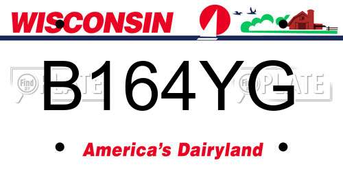 B164YG Wisconsin License Plate