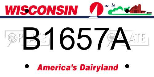 B1657A Wisconsin License Plate