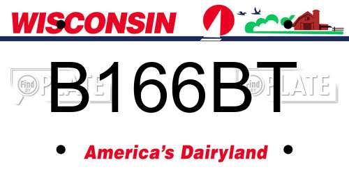 B166BT Wisconsin License Plate