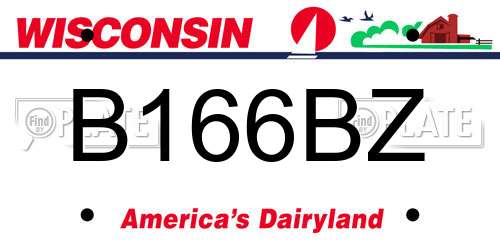 B166BZ Wisconsin License Plate