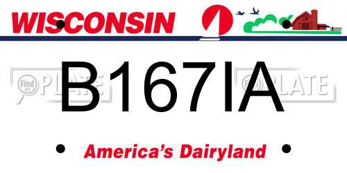 B167IA Wisconsin License Plate
