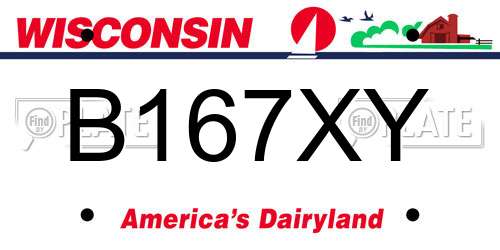 B167XY Wisconsin License Plate