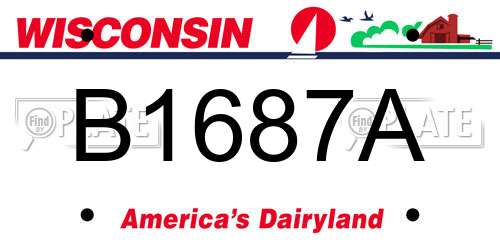 B1687A Wisconsin License Plate