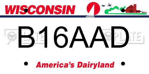 B16AAD Wisconsin License Plate