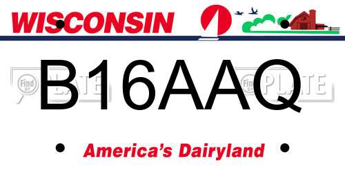B16AAQ Wisconsin License Plate