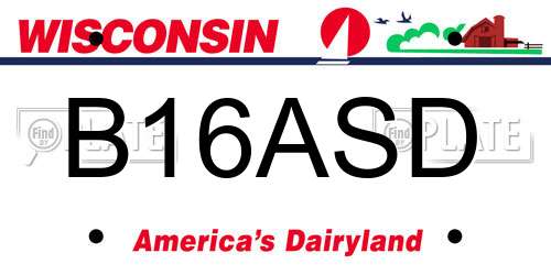 B16ASD Wisconsin License Plate