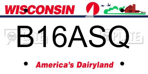 B16ASQ Wisconsin License Plate