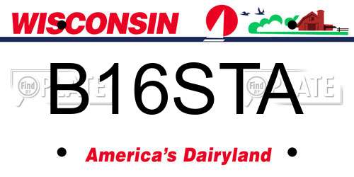 B16STA Wisconsin License Plate