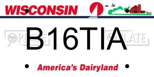 B16TIA Wisconsin License Plate