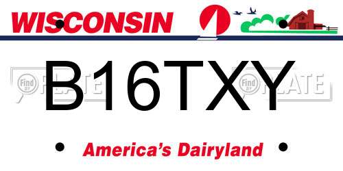 B16TXY Wisconsin License Plate