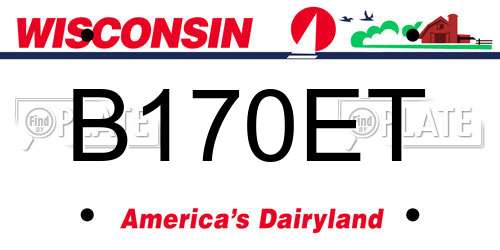 B170ET Wisconsin License Plate
