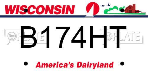 B174HT Wisconsin License Plate